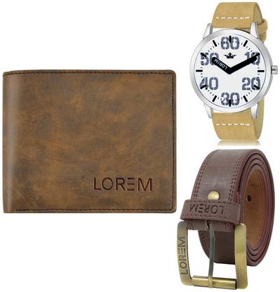LOREM Belt, Wallet & Watch Combo