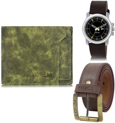 LOREM Belt, Wallet & Watch Combo