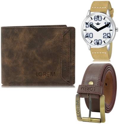 LOREM Belt, Wallet & Watch Combo