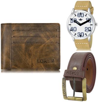LOREM Belt, Wallet & Watch Combo