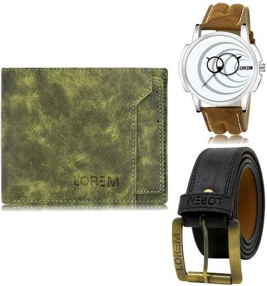 LOREM Belt, Wallet & Watch Combo
