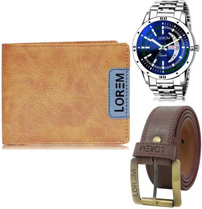 LOREM Belt, Wallet & Watch Combo