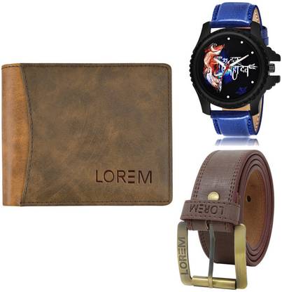 LOREM Belt, Wallet & Watch Combo