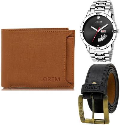 LOREM Belt, Wallet & Watch Combo