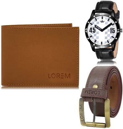 LOREM Belt, Wallet & Watch Combo