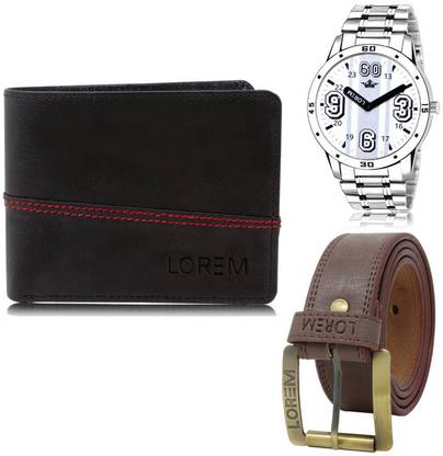 LOREM Belt, Wallet & Watch Combo