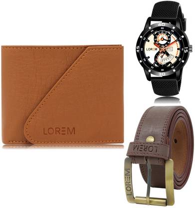 LOREM Belt, Wallet & Watch Combo