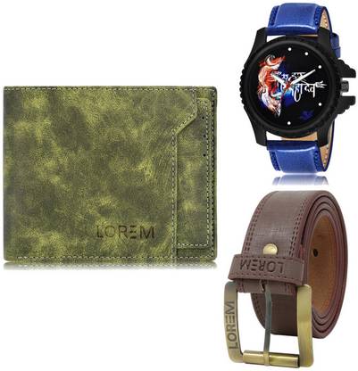 LOREM Belt, Wallet & Watch Combo