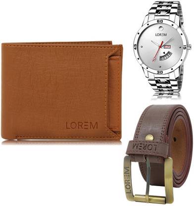 LOREM Belt, Wallet & Watch Combo