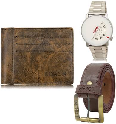 LOREM Belt, Wallet & Watch Combo