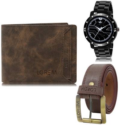 LOREM Belt, Wallet & Watch Combo