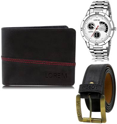 LOREM Belt, Wallet & Watch Combo