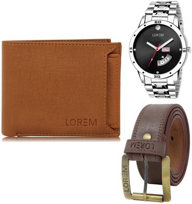 LOREM Belt, Wallet & Watch Combo