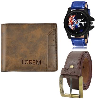 LOREM Belt, Wallet & Watch Combo