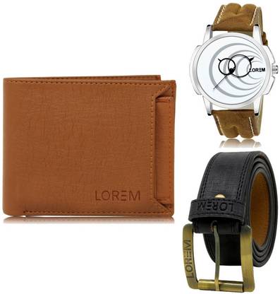 LOREM Belt, Wallet & Watch Combo