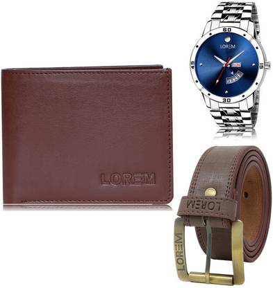 LOREM Belt, Wallet & Watch Combo