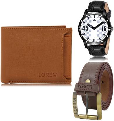 LOREM Belt, Wallet & Watch Combo