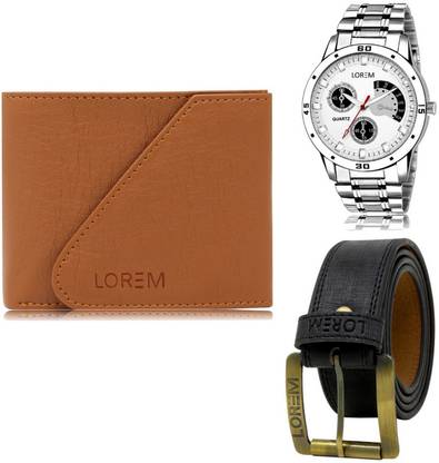 LOREM Belt, Wallet & Watch Combo