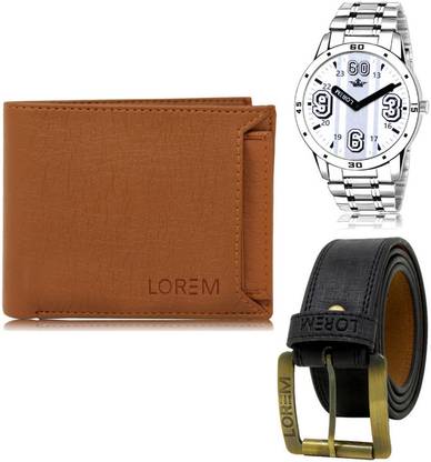 LOREM Belt, Wallet & Watch Combo
