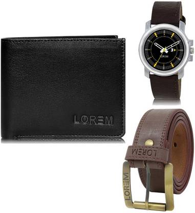 LOREM Belt, Wallet & Watch Combo