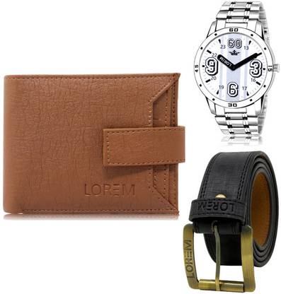 LOREM Belt, Wallet & Watch Combo