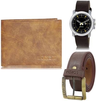 LOREM Belt, Wallet & Watch Combo