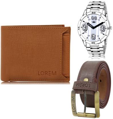 LOREM Belt, Wallet & Watch Combo