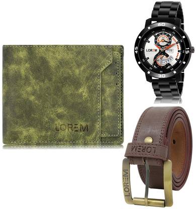LOREM Belt, Wallet & Watch Combo