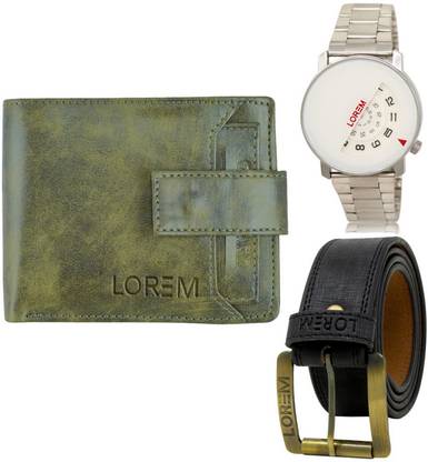 LOREM Belt, Wallet & Watch Combo