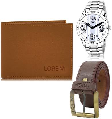 LOREM Belt, Wallet & Watch Combo