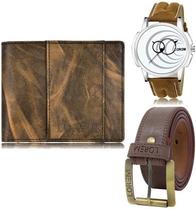 LOREM Belt, Wallet & Watch Combo