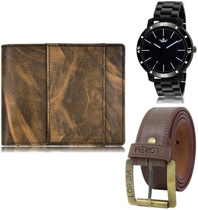 LOREM Belt, Wallet & Watch Combo