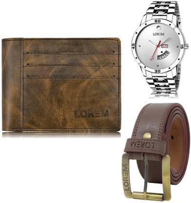 LOREM Belt, Wallet & Watch Combo