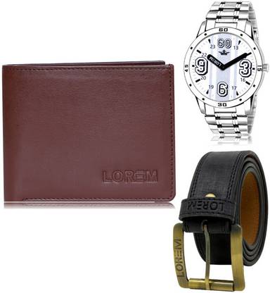 LOREM Belt, Wallet & Watch Combo