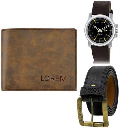LOREM Belt, Wallet & Watch Combo