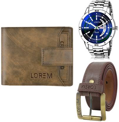 LOREM Belt, Wallet & Watch Combo