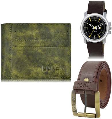 LOREM Belt, Wallet & Watch Combo