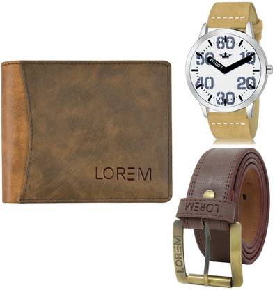 LOREM Belt, Wallet & Watch Combo