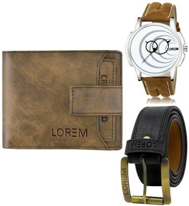 LOREM Belt, Wallet & Watch Combo