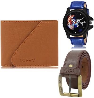 LOREM Belt, Wallet & Watch Combo