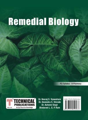 Remedial Biology for B. PHARMACY - PCI SYLLABUS - Textbook