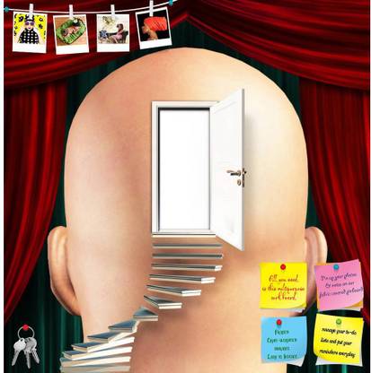 Artzfolio Stairs Lead Up To Door To Mind Notice Pin Board Soft Board with Push Pins Cork Bulletin Board