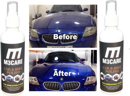 M3CARE Liquid Car Polish for Exterior, Dashboard, Chrome Accent, Windscreen, Leather, Headlight, Bumper, Metal Parts