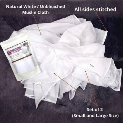 VIDHISATVA Muslin Fabric | Cheesecloth | 100% Cotton, Unbleached, Ultra Fine, Reusable, Muslin Cloth for Straining, Cooking, Baking, Home Collapsible Sieve