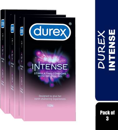 DUREX Intense Simulating Condoms With Desirex Gel 10 Condom (Pack of 3) Condom