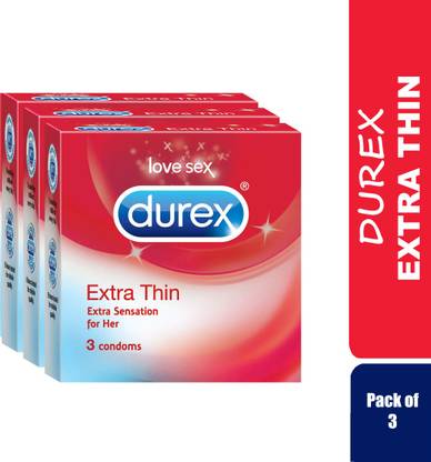 DUREX Extra Thin Extra Sensation for Her 3 Condom (Pack of 3) Condom