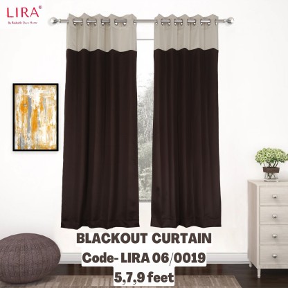 Polyester Blackout Door Curtain Grommet Eyelet Solid Black Curtain 5/7/9 Feet 