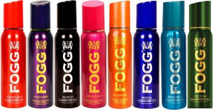 FOGG Regular Deo Combo Pack of 8 (Mix Flavors N+P+M+D+R+RO+I+V 960ml) Body Deodorant Spray  -  For Men & Women