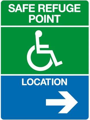 SRG INFOTECH Safe refuge point sign board Emergency Sign