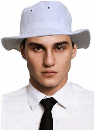 Zonkar White Round 100% Cotton India Cricket Team Cap umpire sunshade hat